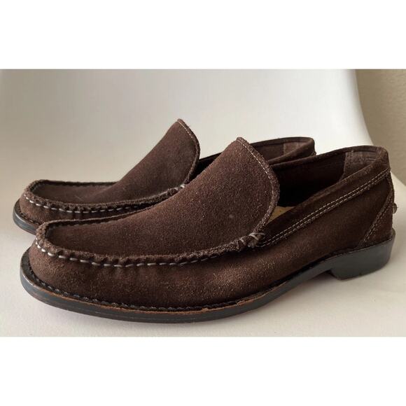 Chocolate Brown Suede Loafers 8D Kenneth Cole New York Driver men’s dress shoes main image 9
